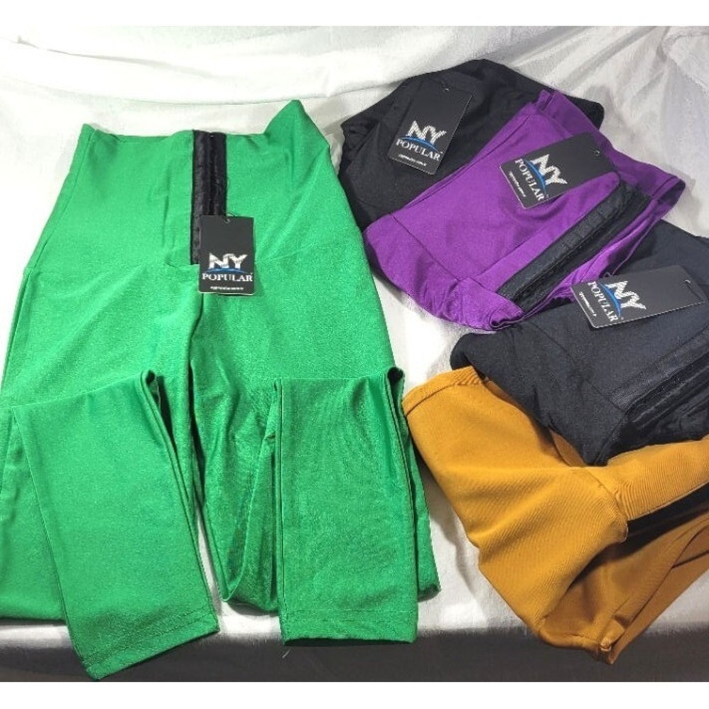 LOT: 5 Pairs NY Popular Adjustable Corset Waist Luxury Turkey Leggings - Size XL